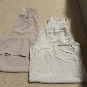 Light Pink and White Pants Set